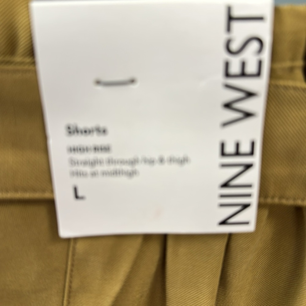 Nine West Mustard High Waist Women's Shorts - Picture 4 of 6